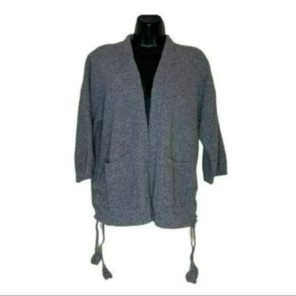 Madewell Women's Gray Open Knit Loose Side Tassels Cardigan Sweater Size XS - Picture 4 of 10